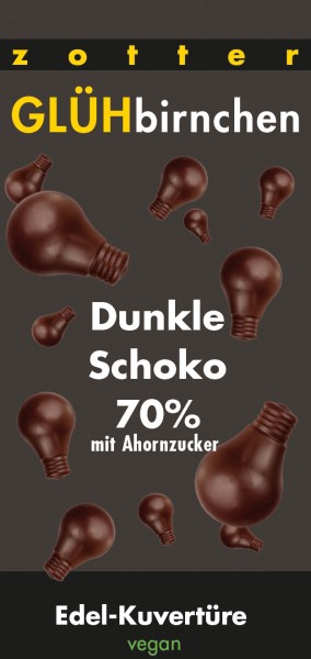 Glühbirnchen - Dunkle Schoko 70% mit Ahornzucker