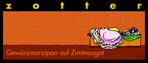 Gewürzmarzipan auf Zimtnougat