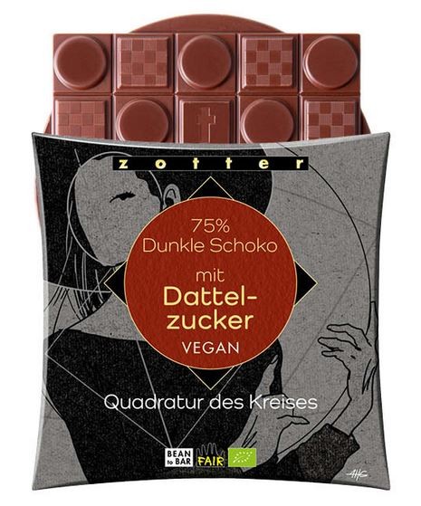 75% Dunkle Schoko mit Dattelzucker VEGAN