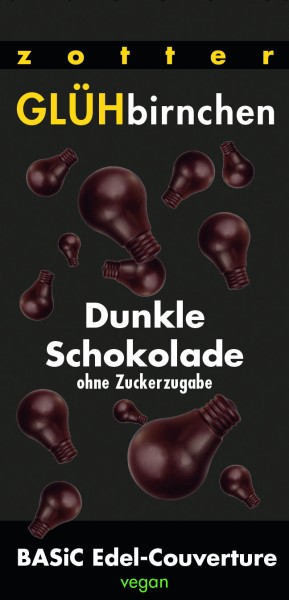 Glühbirnchen Dunkle Schoko, ohne Zuckerzugabe